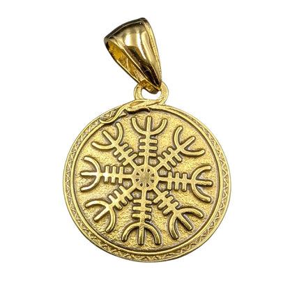 Aegishjalmur pendant with serpent Gold plating
