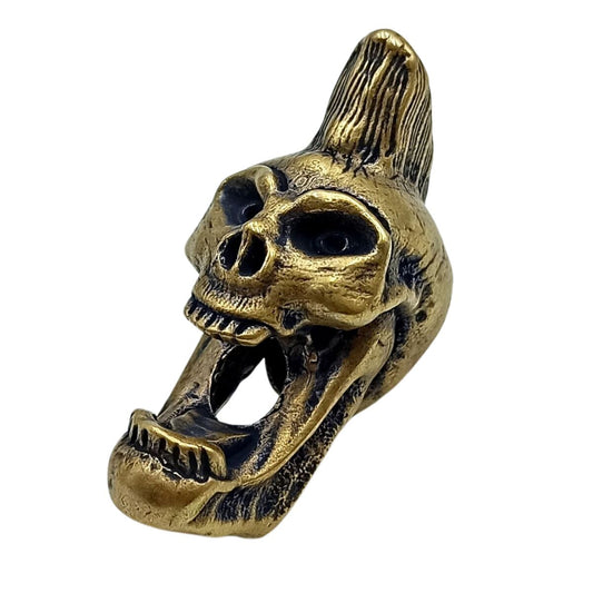 Psychobilly skull paracord bead Bronze