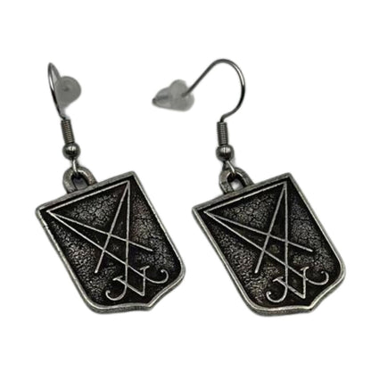 Lucifer sigil earrings Silver plating