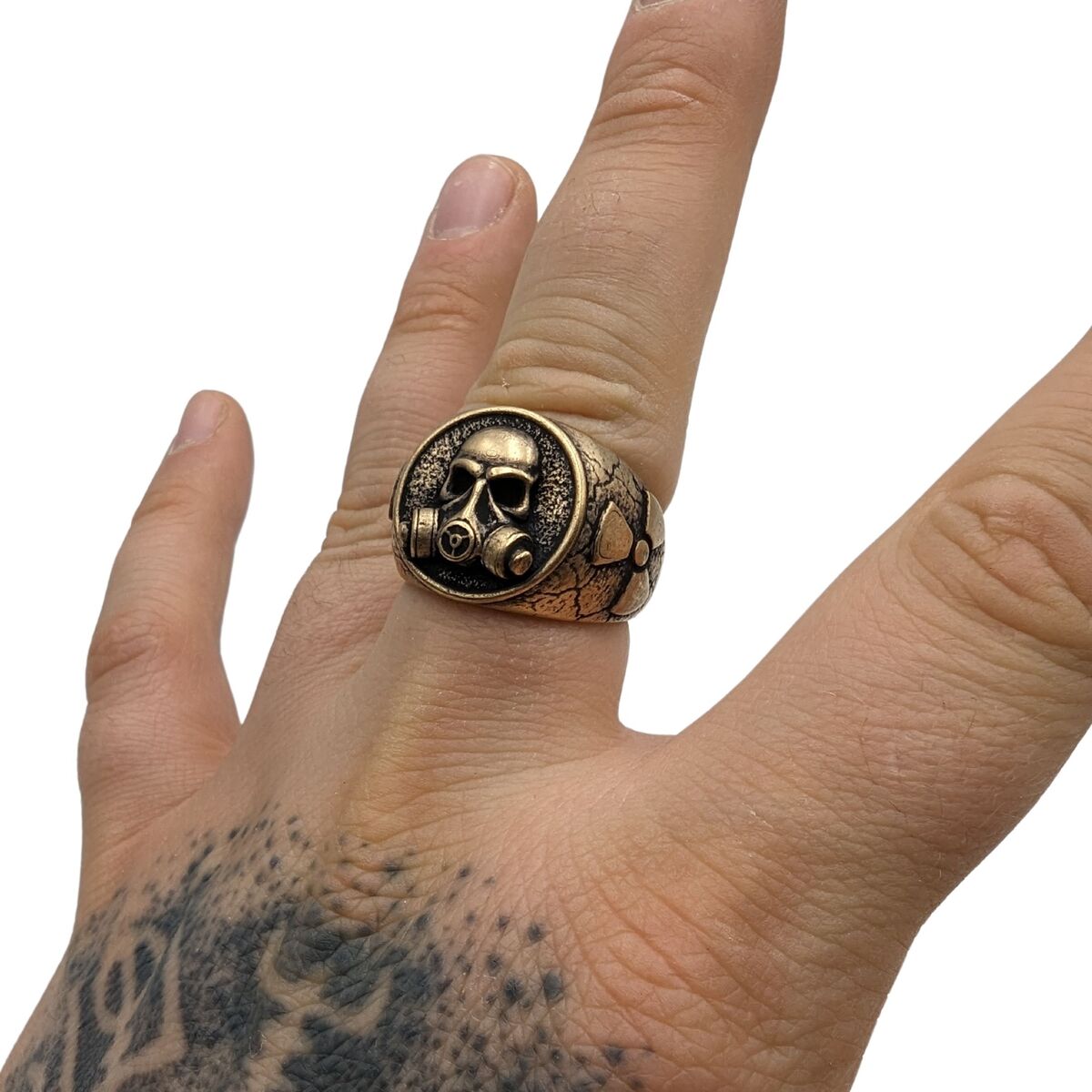 Gas Mask bronze ring   