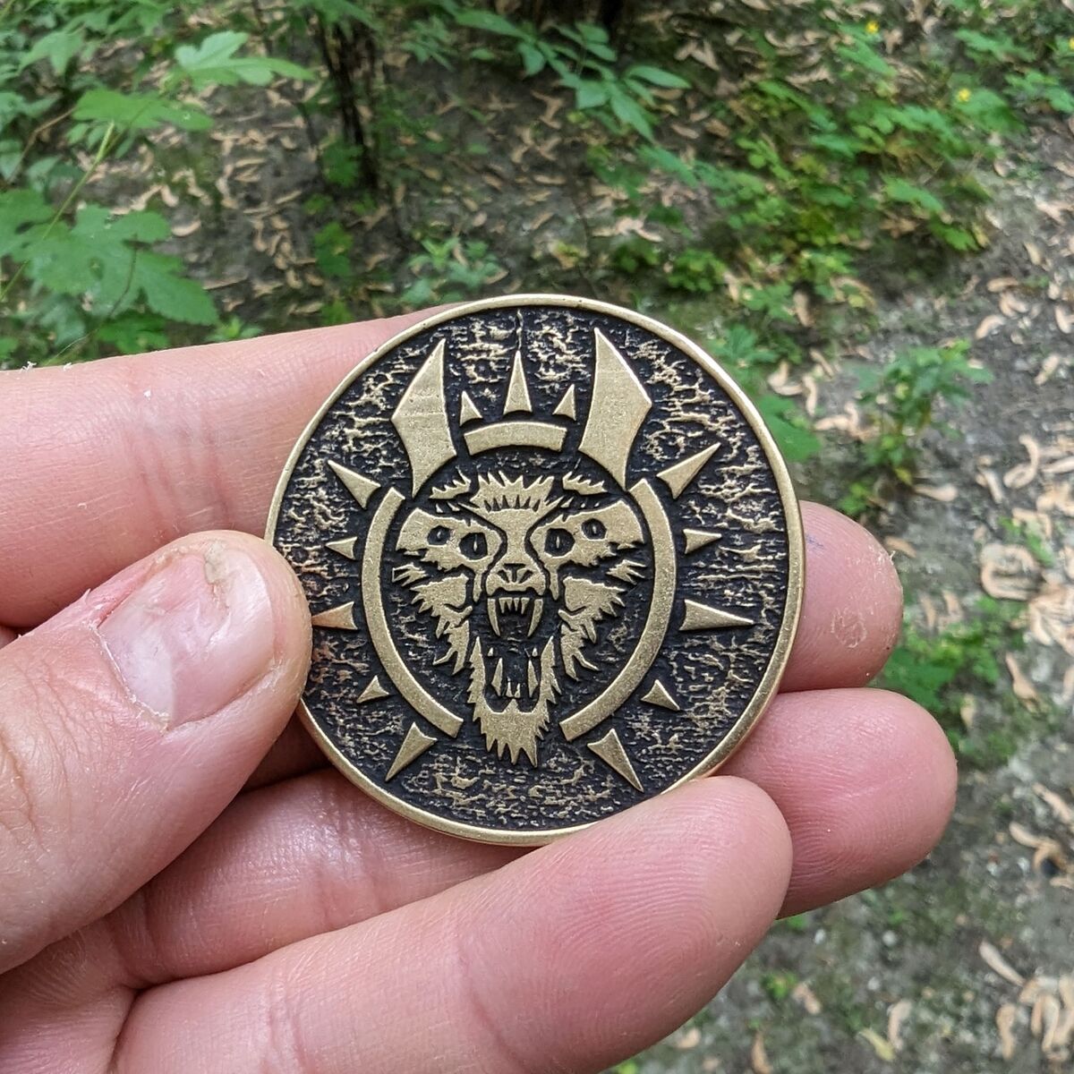 Hel goddess bronze coin   