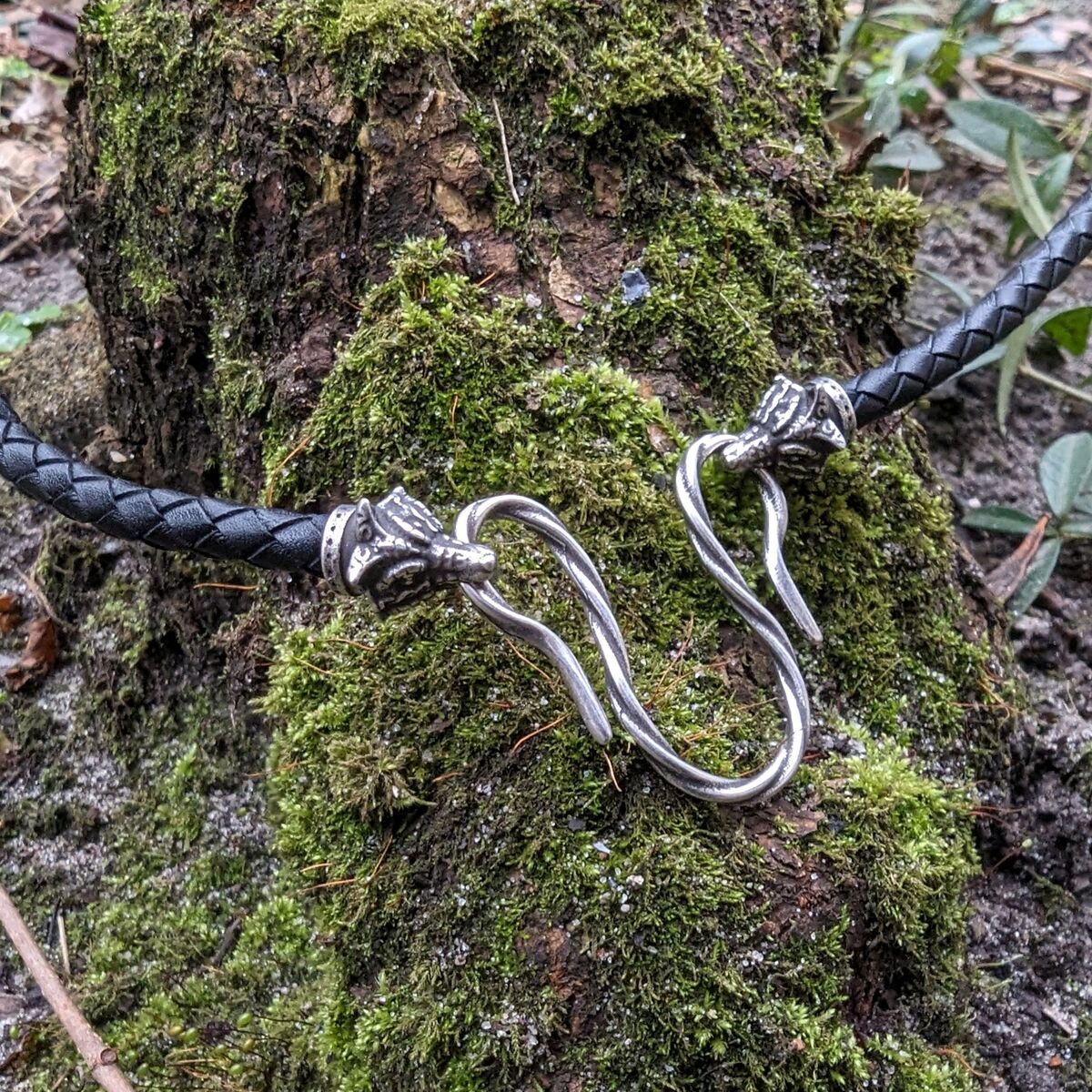 Celtic Fox leather necklace