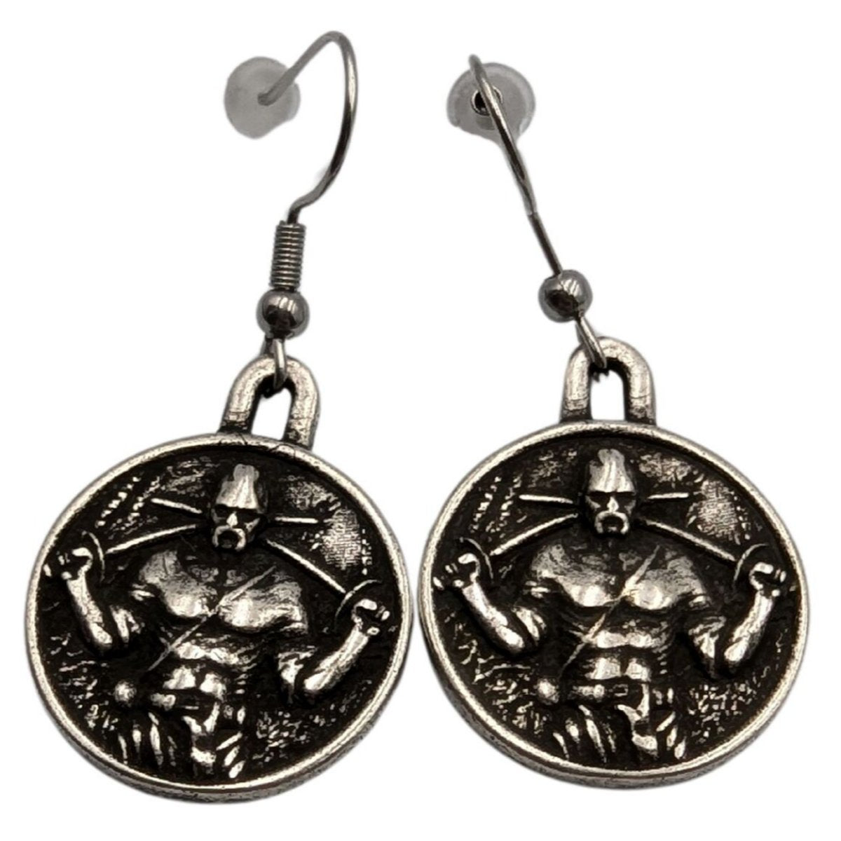 Ukrainian Cossack bronze earrings Silver plating