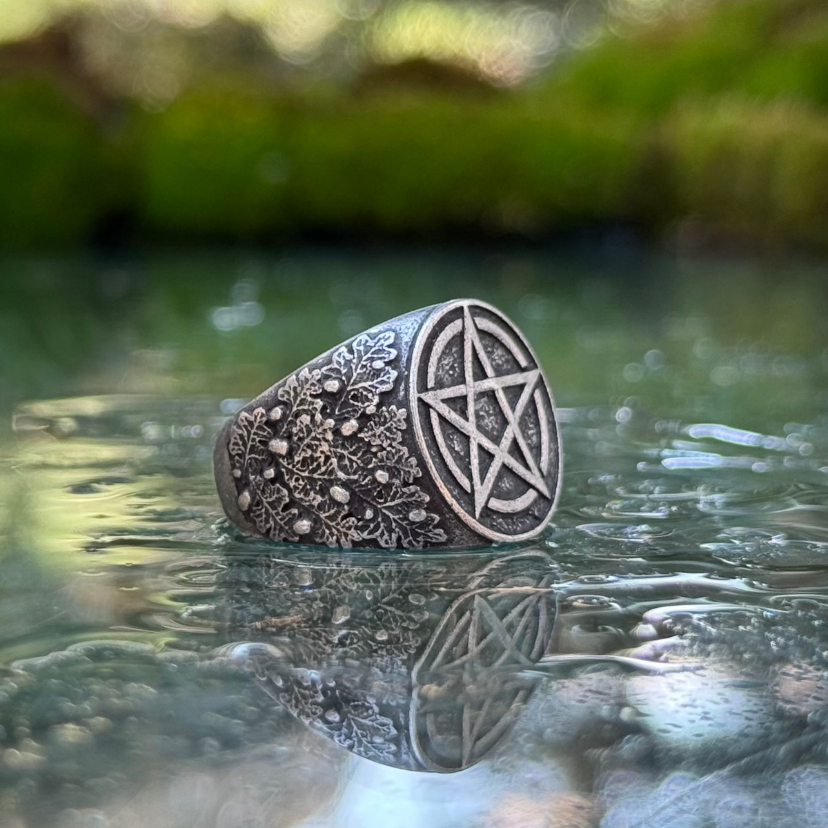 Wiccan pentacle ring