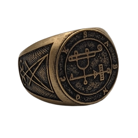Sabnock sigil ring from bronze 6 US Bronze with patina 