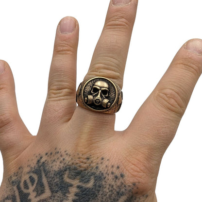 Gas Mask bronze ring   