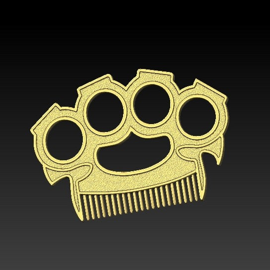 Brass knuckles beard comb Gold plating