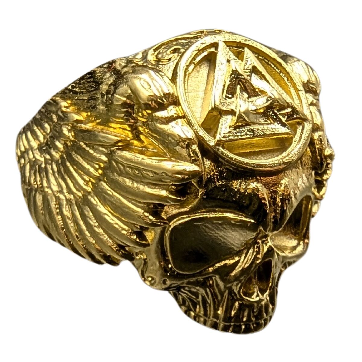 Odin skull bronze ring