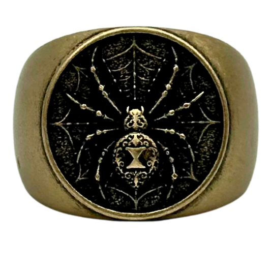Black Widow Spider Ring 6 US Bronze