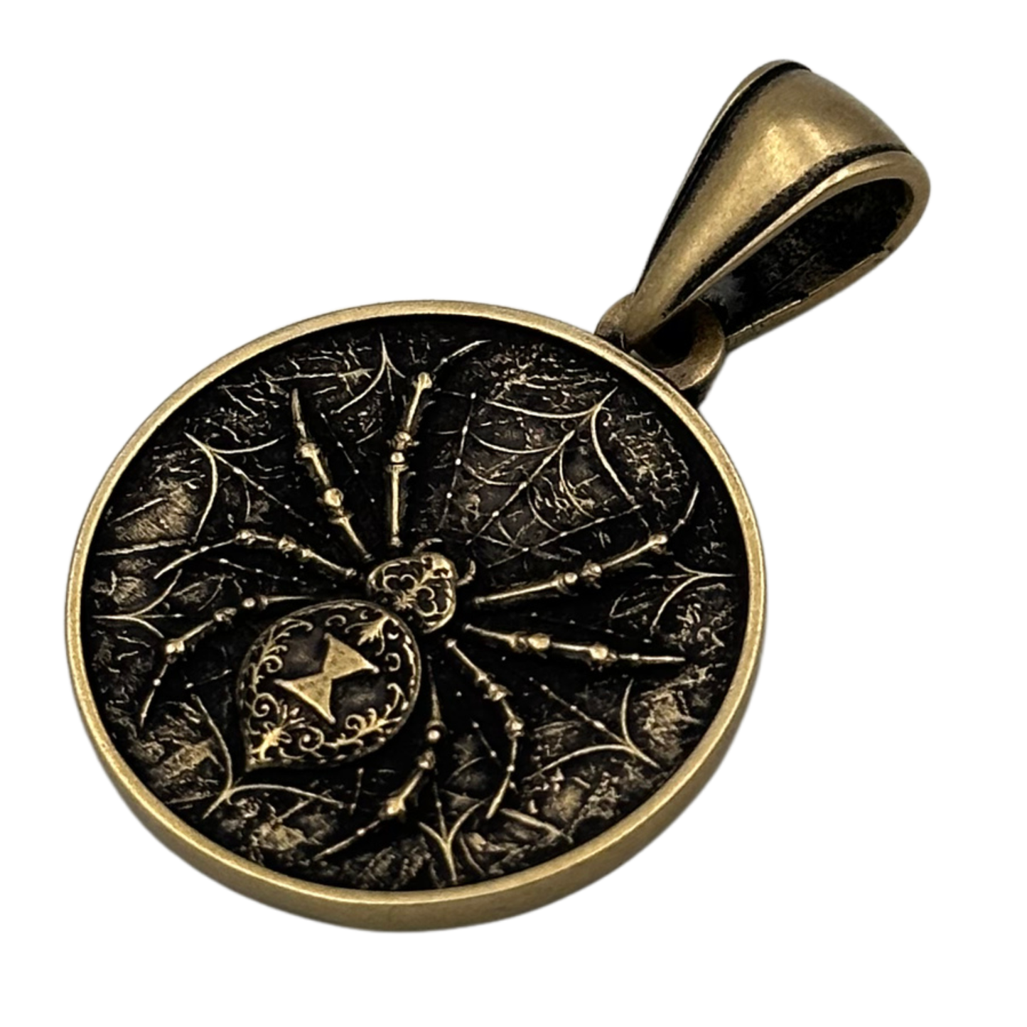 Black Widow Spider Pendant Bronze