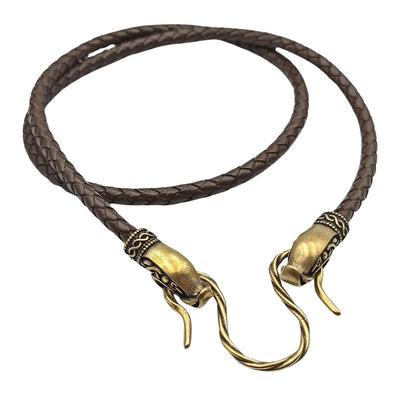 Norse Dragon leather necklace