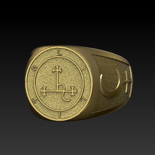 Lilith sigil signet ring 6 US Gold plating