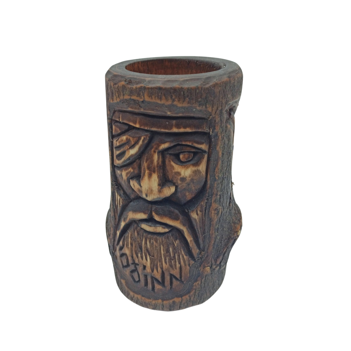 Odin wooden statue - altar candle holder   