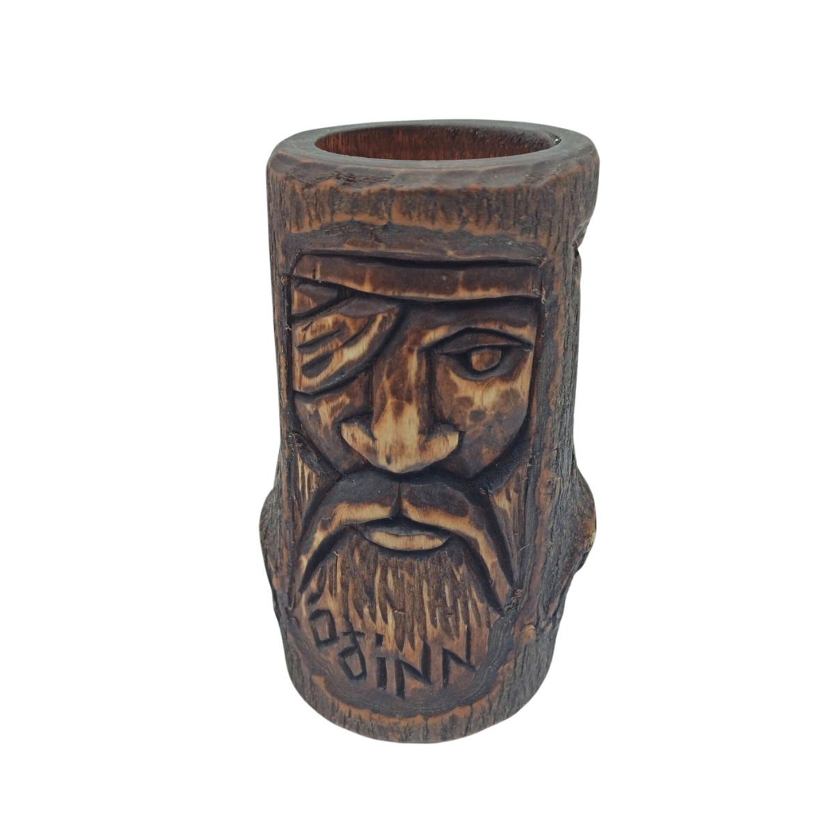 Odin wooden statue - altar candle holder