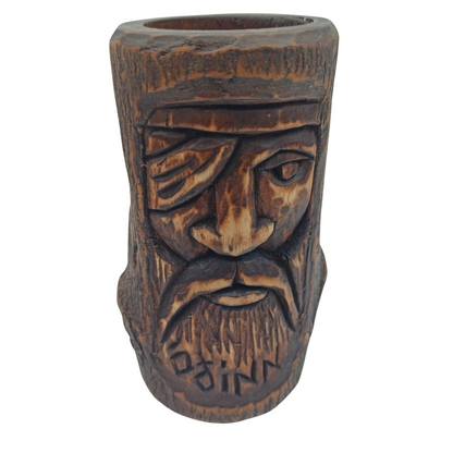 Odin wooden statue - altar candle holder