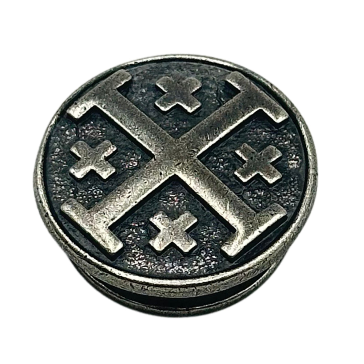 Jerusalem Cross Paracord Bead Silver plated