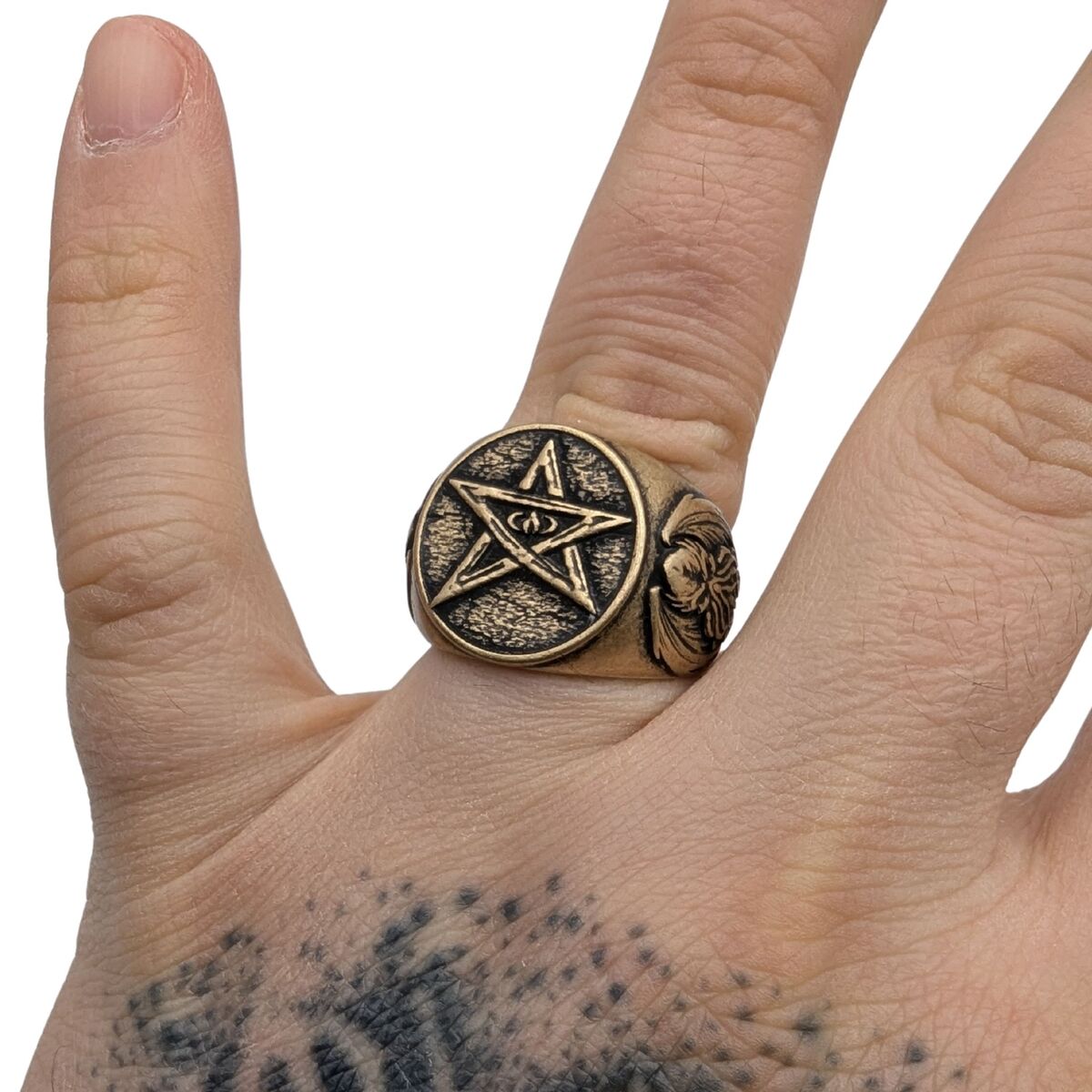 Elder sign symbol ring