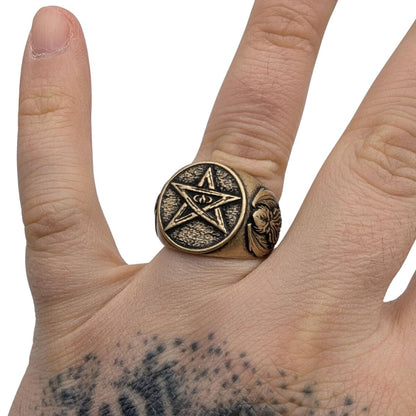 Elder sign symbol ring