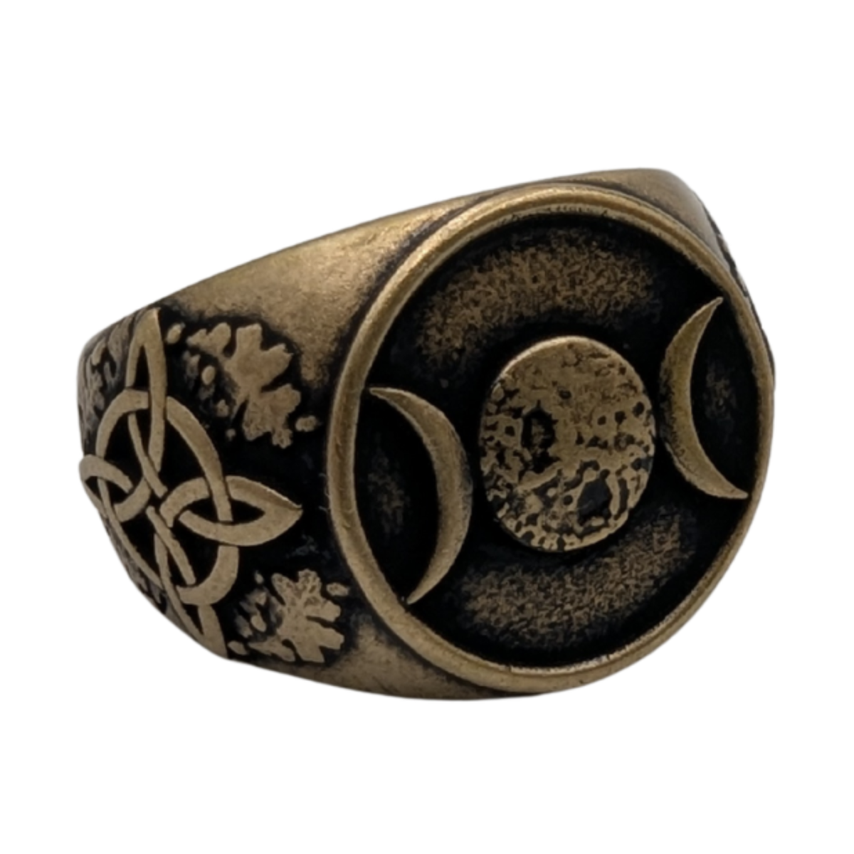 Triple Moon Ring — Goddess Symbol 6 US Bronze