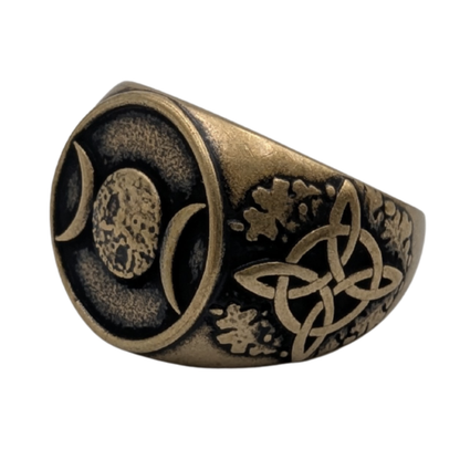 Triple Moon Ring — Goddess Symbol