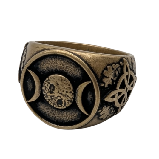 Triple Moon Ring — Goddess Symbol
