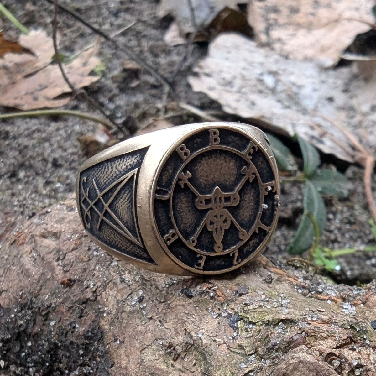 Beelzebub sigil ring from bronze