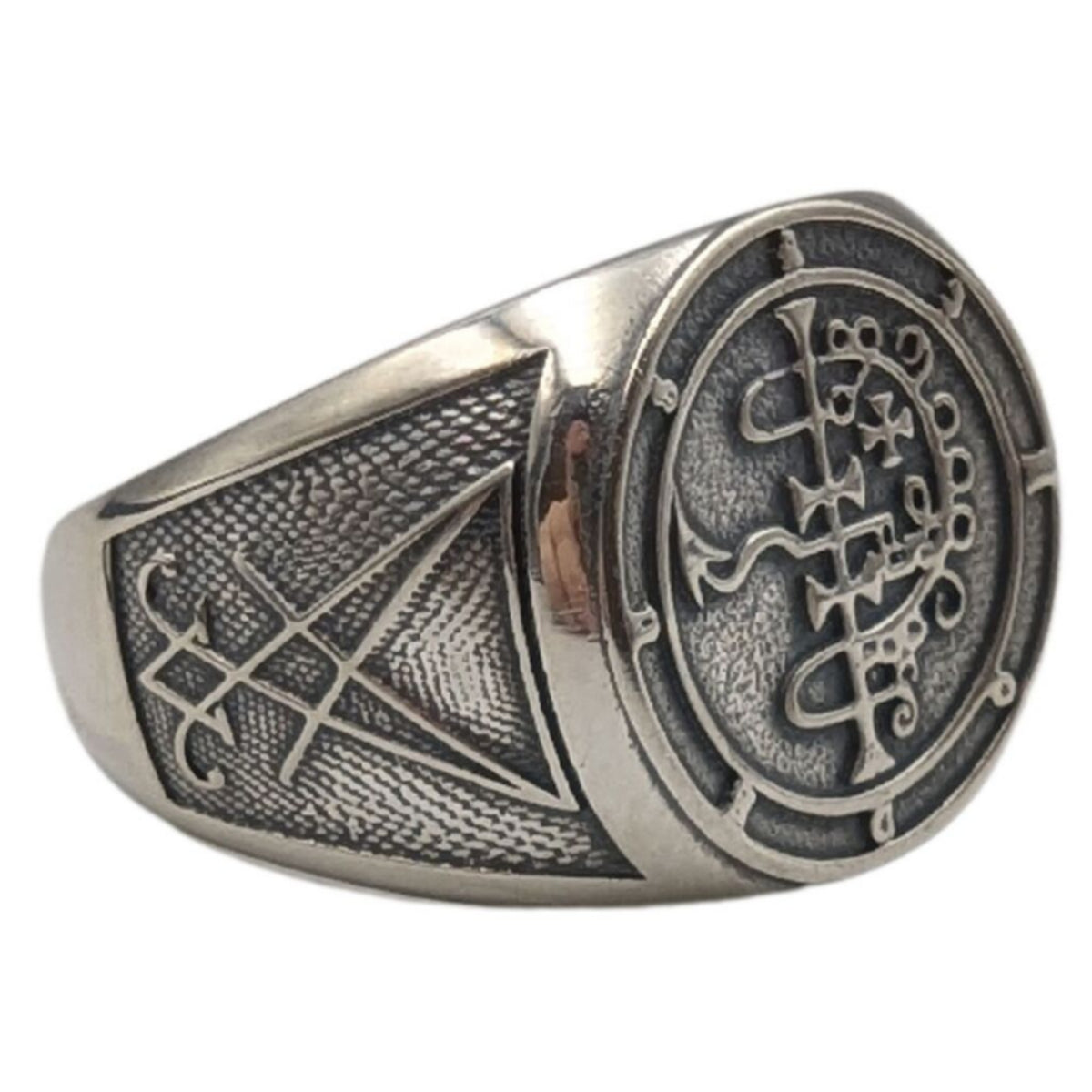 Asmodeus demon sigil ring from silver