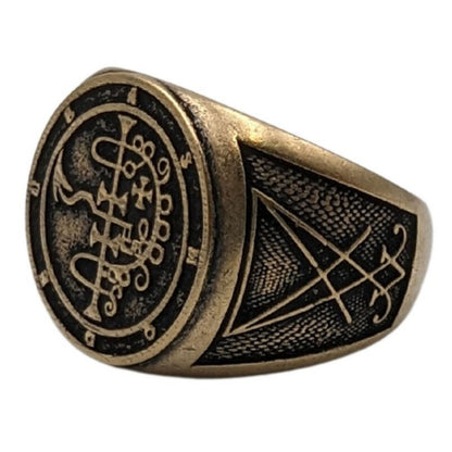 Asmodeus sigil ring from bronze