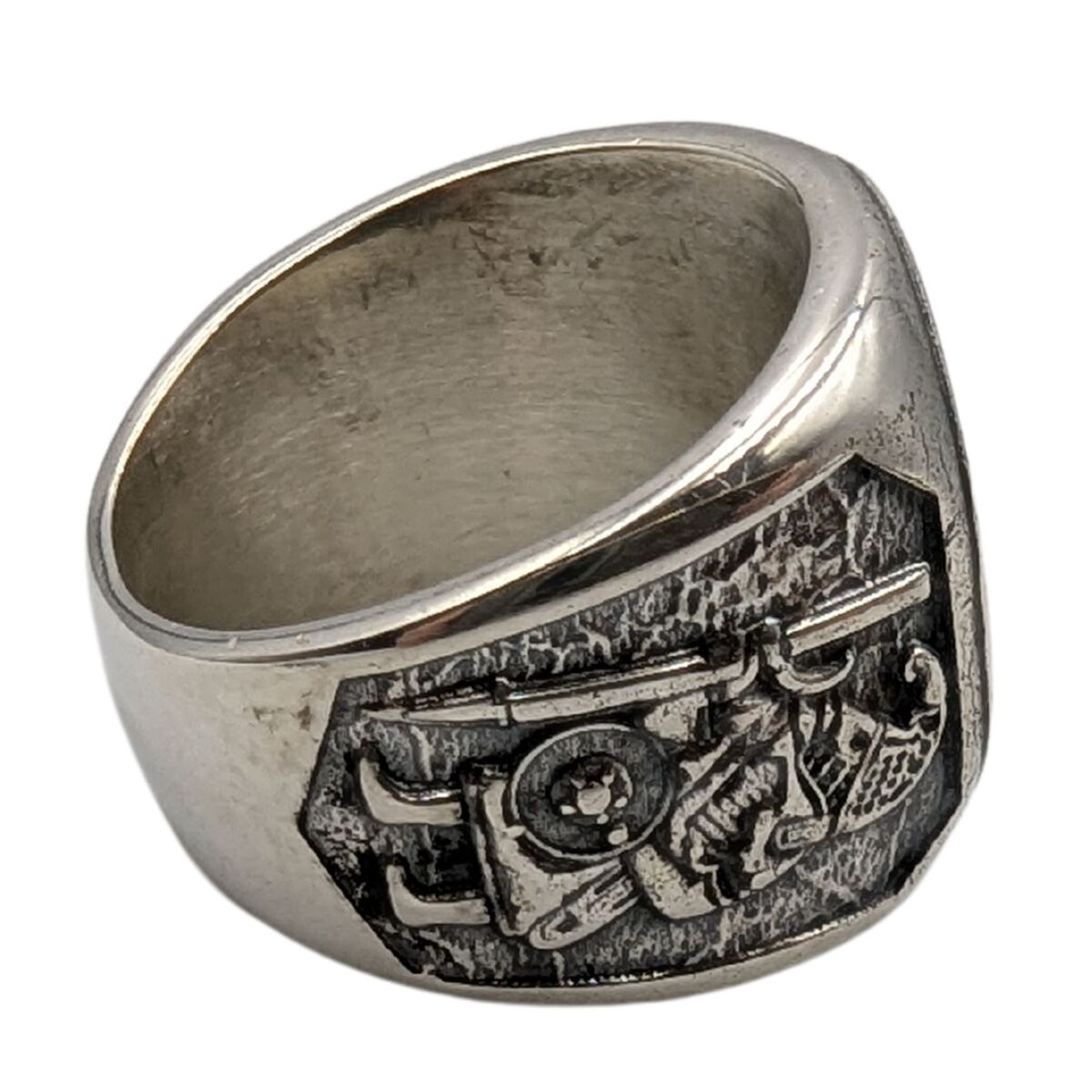 Fenrir wolf signet silver ring