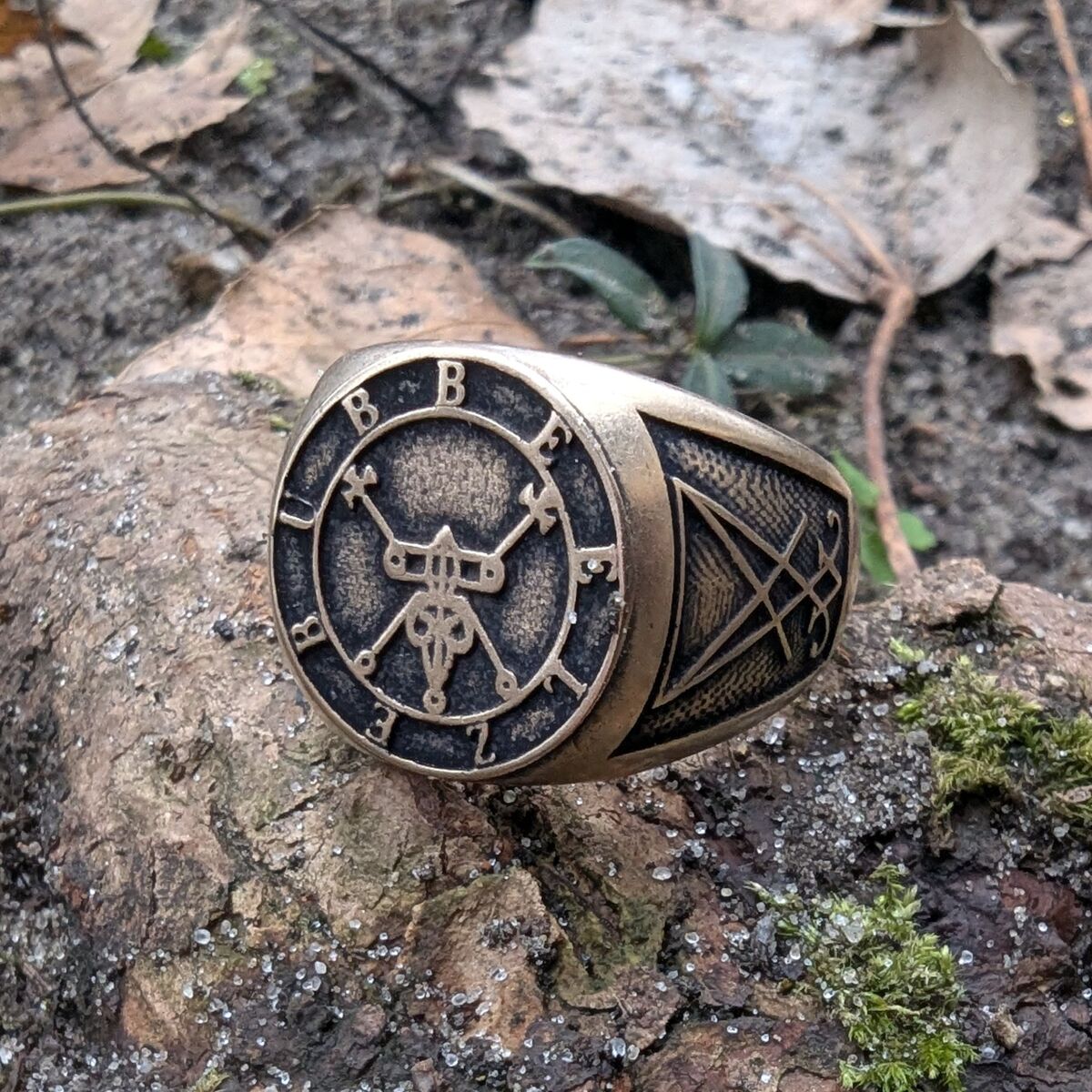 Beelzebub sigil ring from bronze