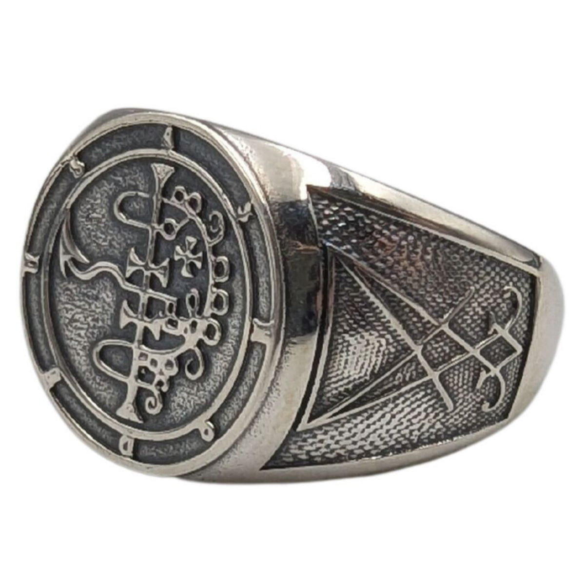 Asmodeus demon sigil ring from silver