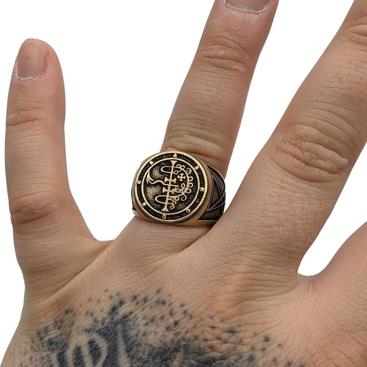 Asmodeus sigil ring from bronze