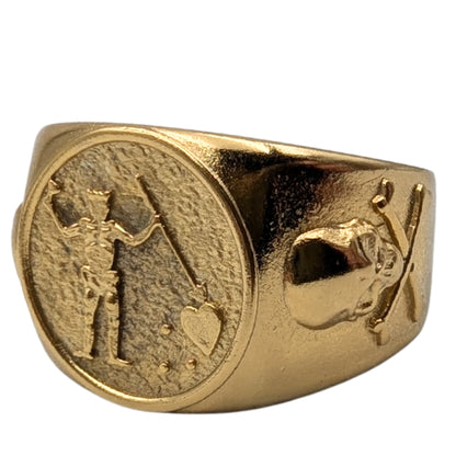 Blackbeard signet ring 6 US Gold plating