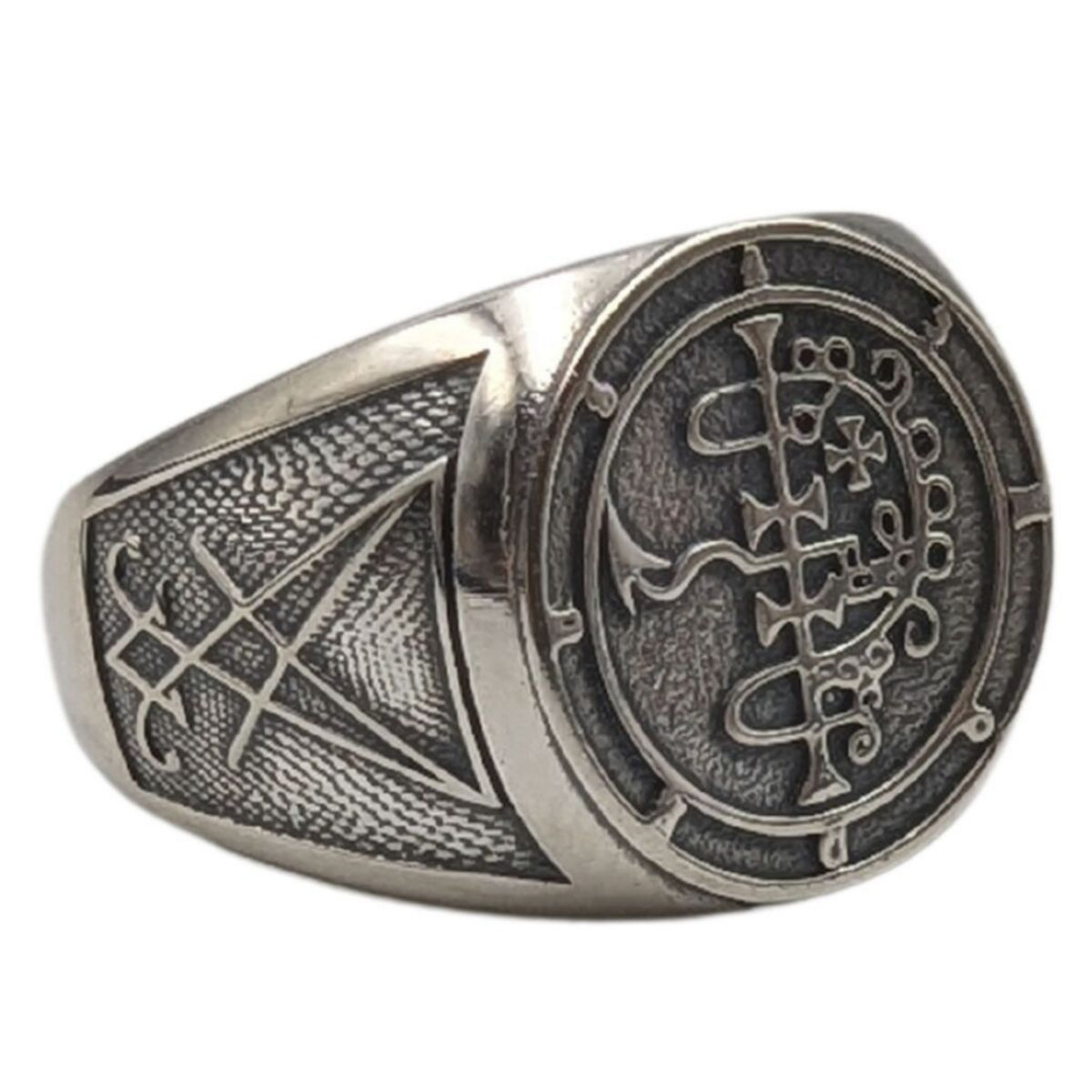 Asmodeus demon sigil ring from silver