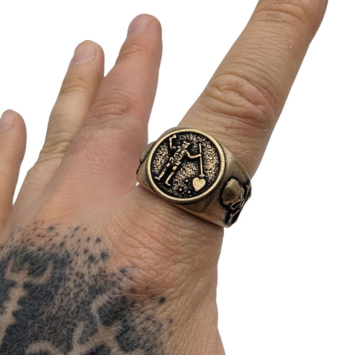 Blackbeard signet bronze ring   