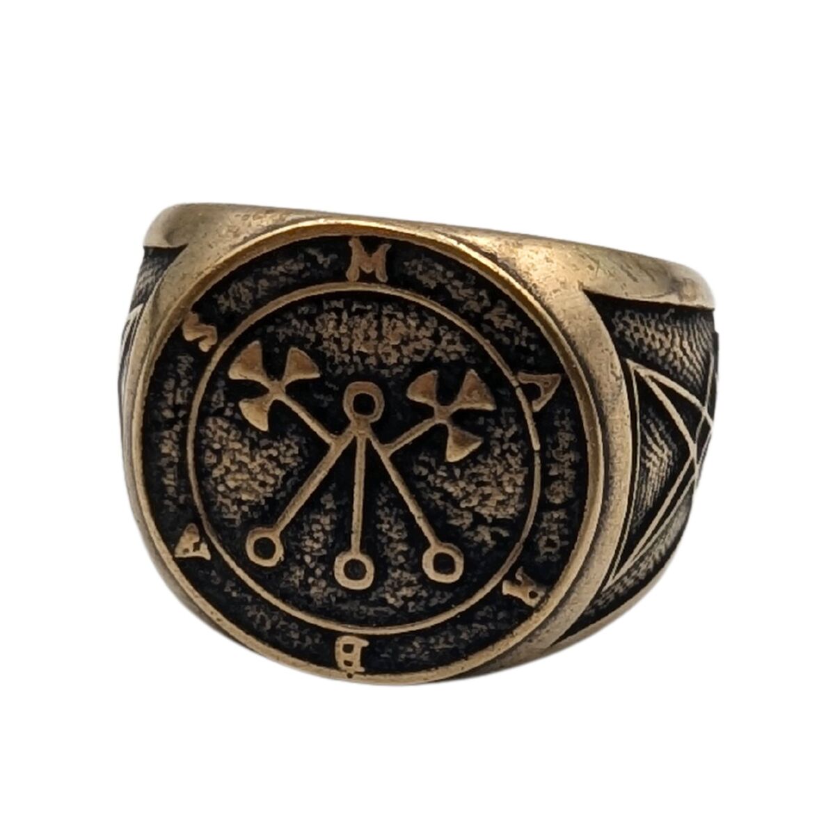 Marbas sigil demon bronze ring 6 US Bronze with patina 