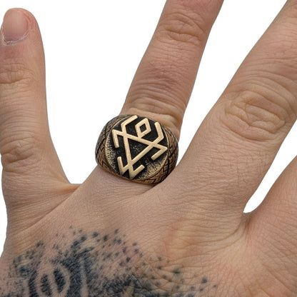 Chernobog Ring – Slavic God of Darkness and Fate – Ancient Mythology Talisman.