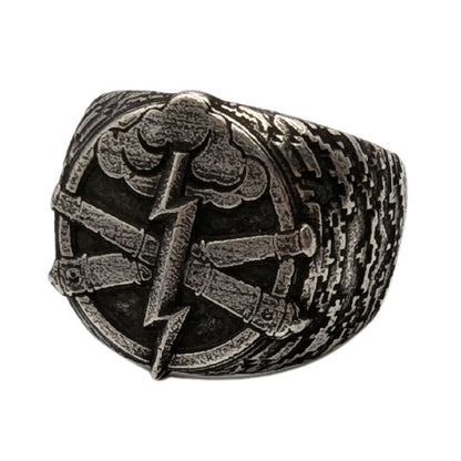 Missile Troops and Artillery ring 6 US Silver plating