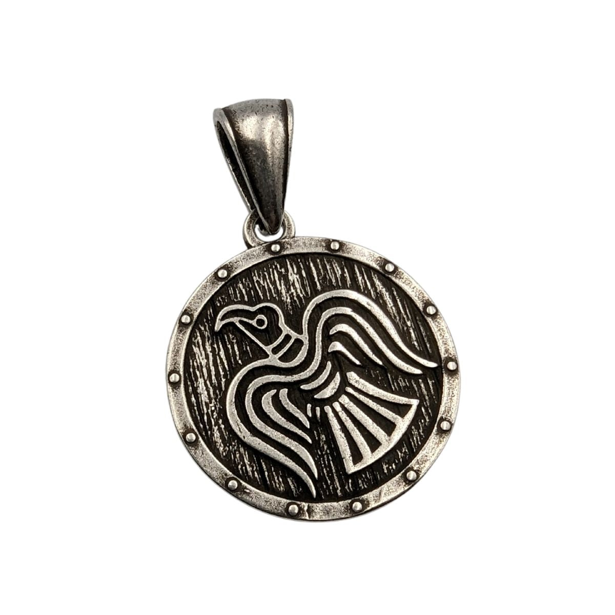 Raven Banner bronze pendant Silver plating  