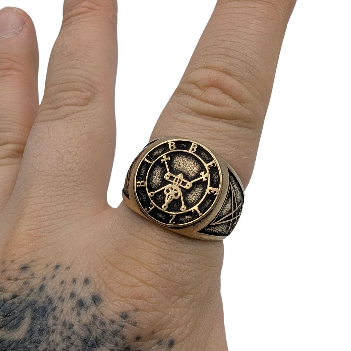 Beelzebub sigil ring from bronze