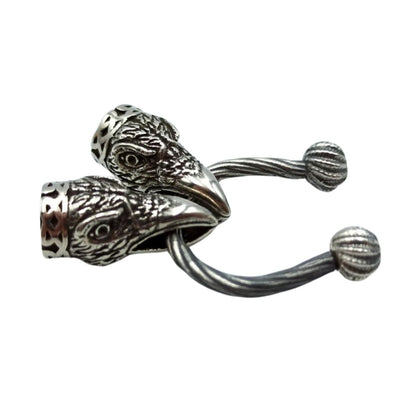 Viking raven necklace clasp from silver