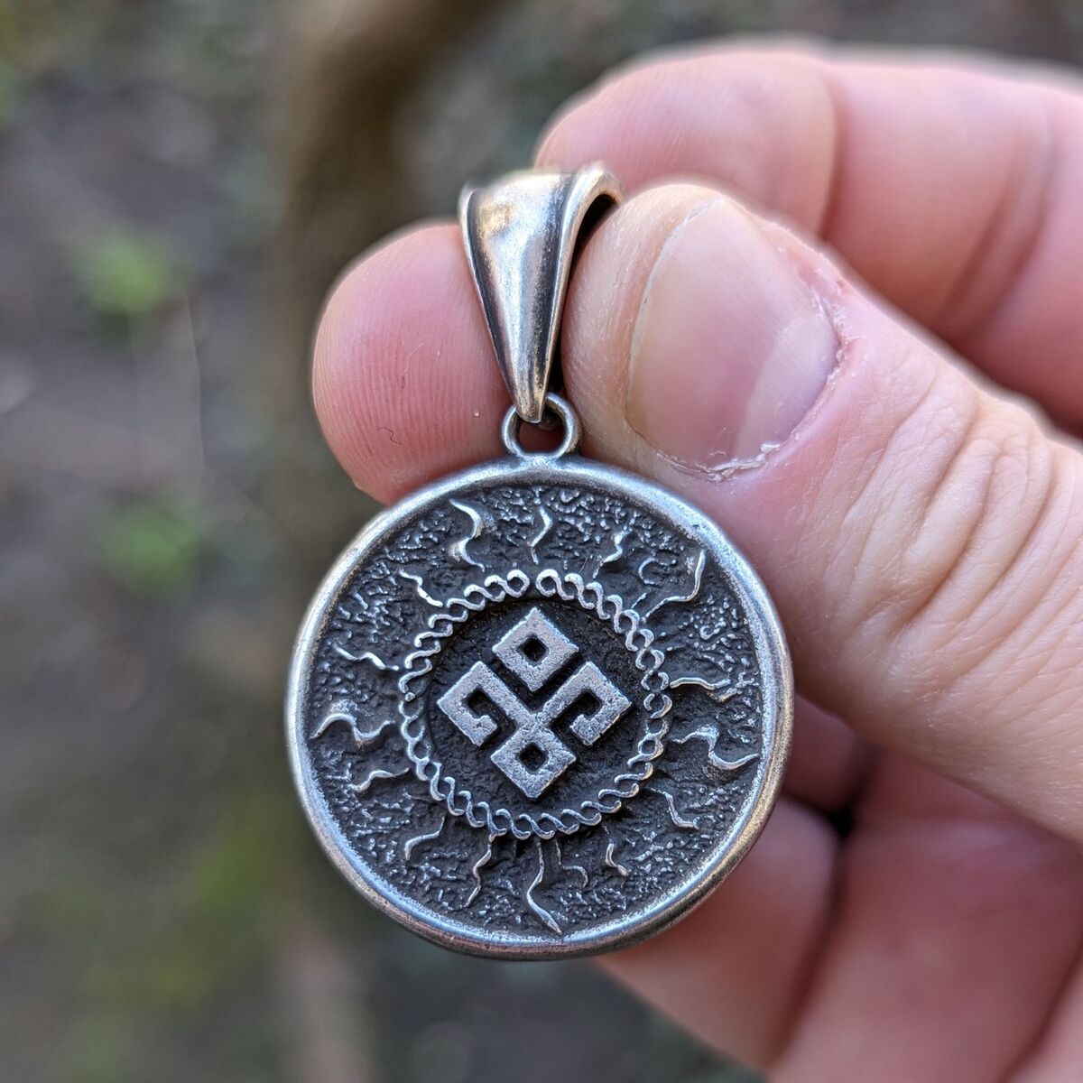 Dazhbog symbol bronze pendant   