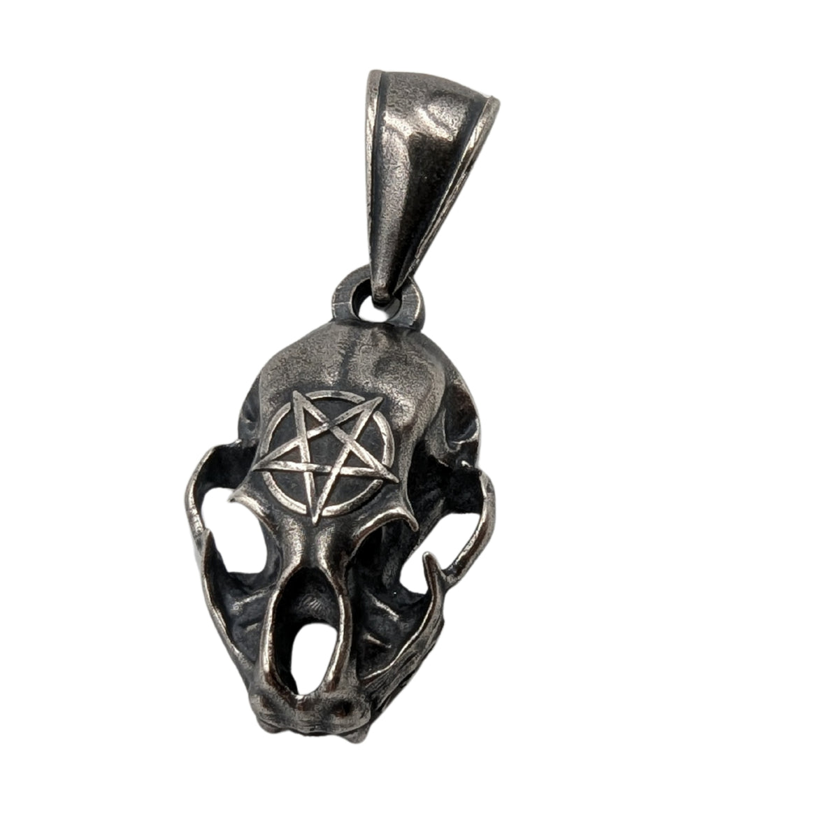 Cat Skull Pentagram pendant