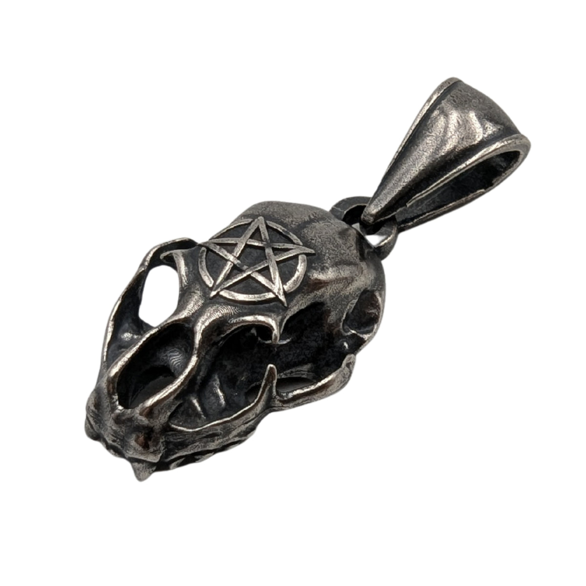 Cat Skull Pentagram pendant