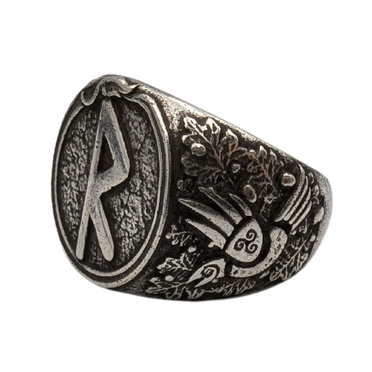 Raido rune signet ring