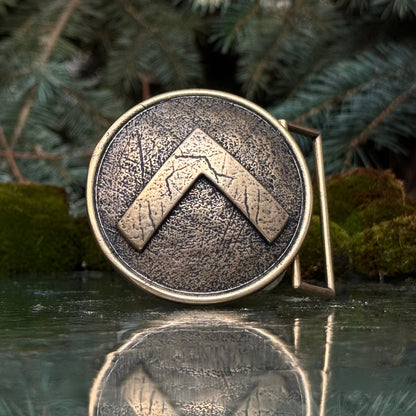 Spartan warrior shield belt buckle