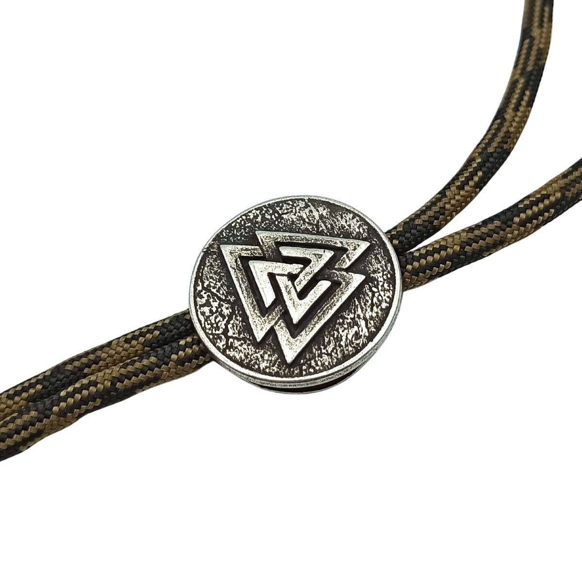 Valknut round paracord bead   