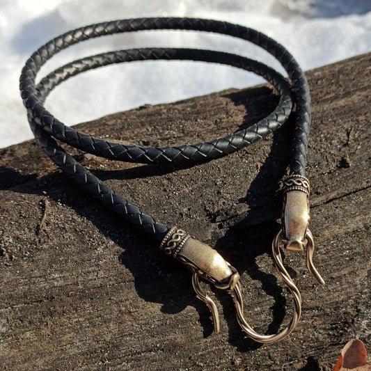 Norse Dragon leather necklace