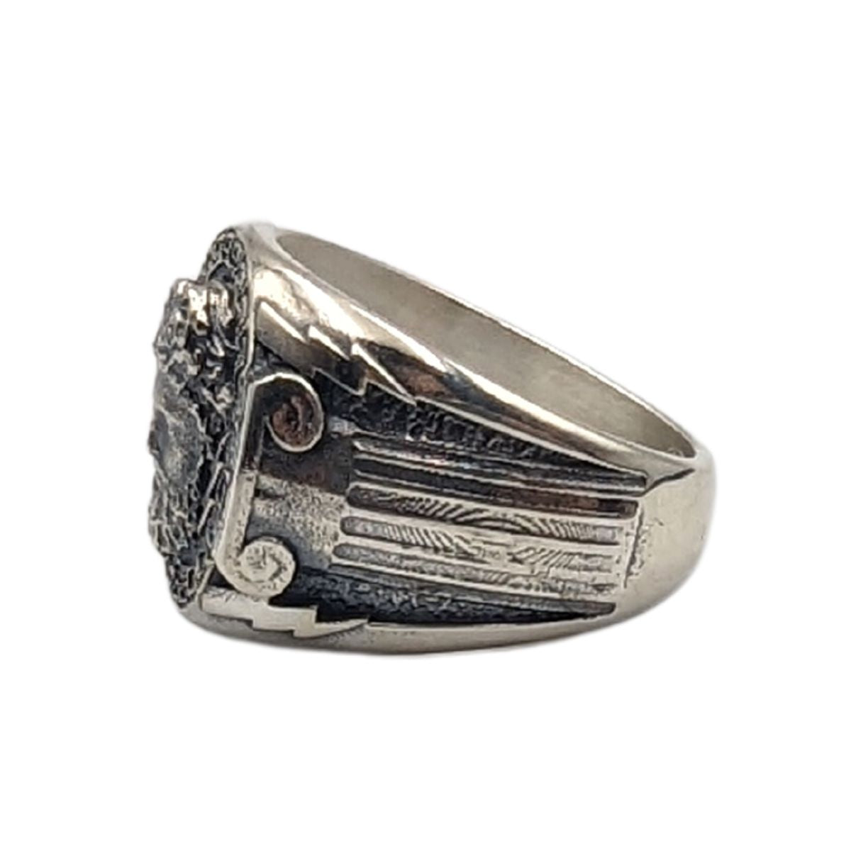 Zeus signet silver ring   