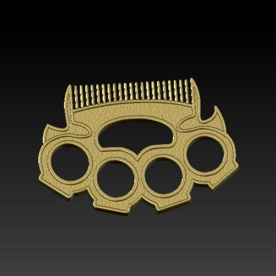 Brass knuckles beard comb